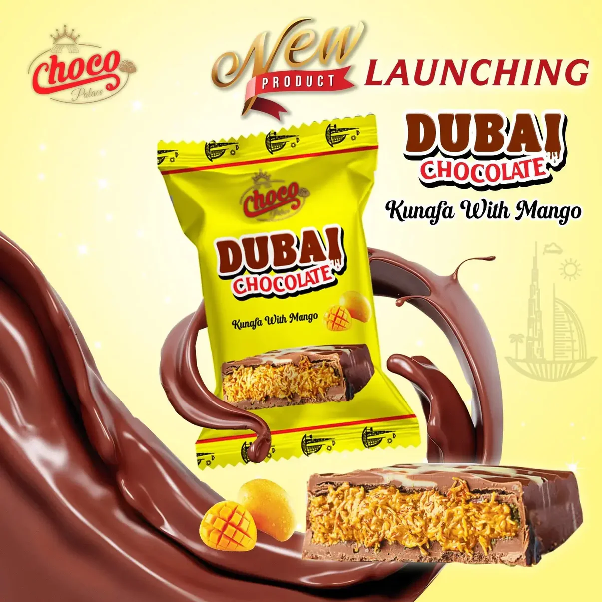 Kunafa Chocolate With Mango flavor 20 GM