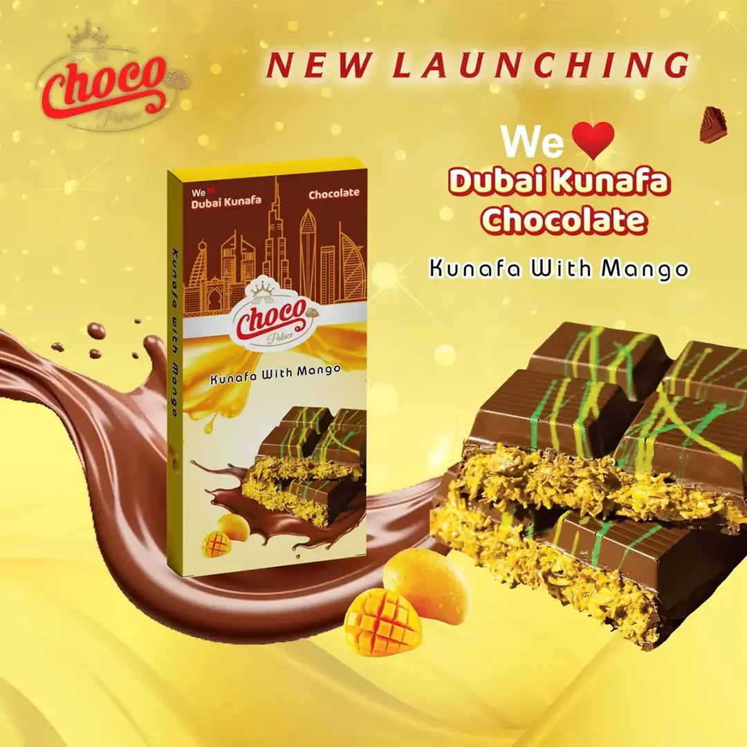 Dubai Kunafa Chocolate With Mango flavor 100GM