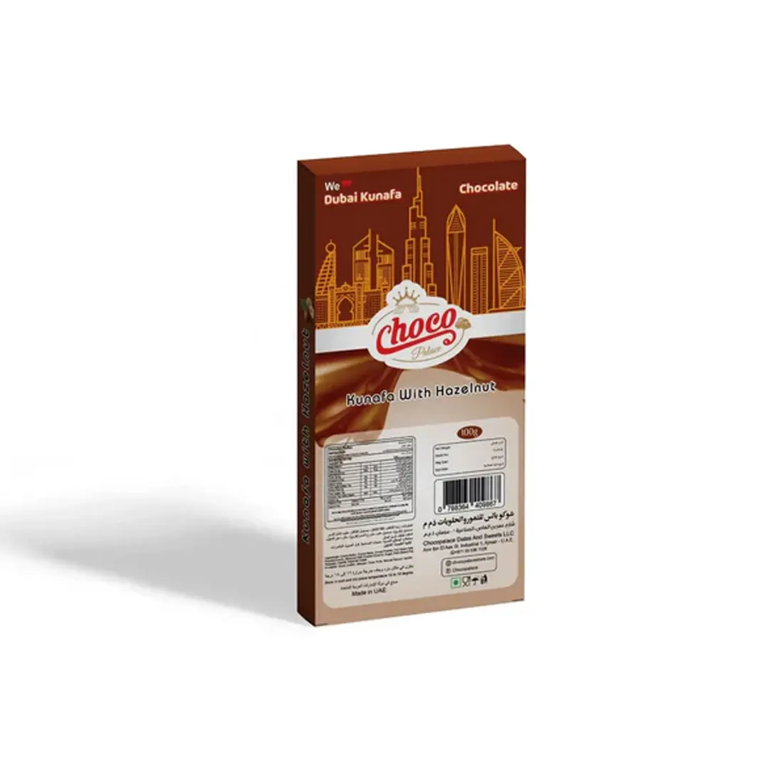 Dubai kunafa chocolate with hazelnut flavor 100 GM 3