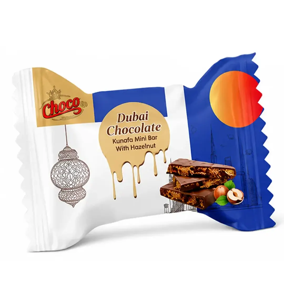 Dubai Kunafa Chocolate Mini Bar Hazelnut Pouch